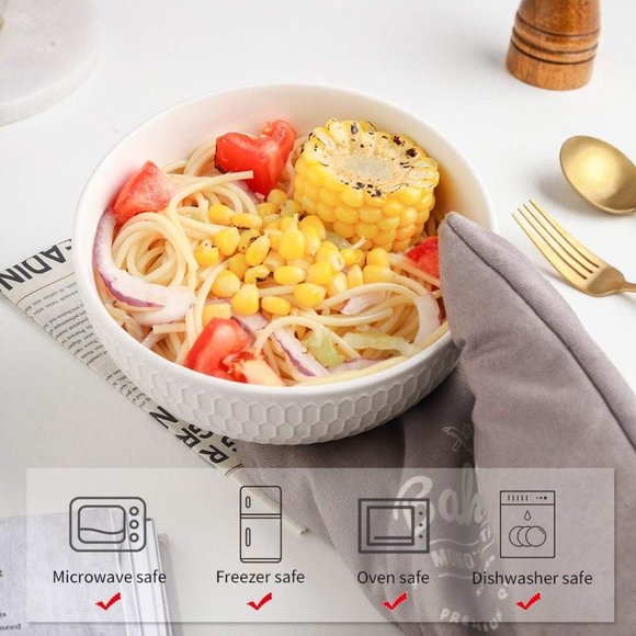 Set of 4 Porcelain Microwave And Dishwasher Safe Cereal Bowls - Picture 6 of 7